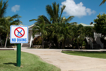 Image showing No diving sign