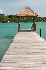 Image showing Hut on jetty