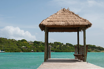 Image showing Hut on jetty