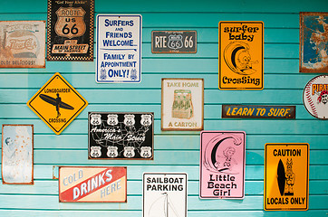 Image showing Surf house signs