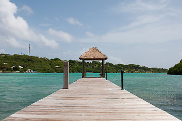 Image showing Hut on jetty