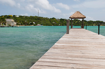 Image showing Hut on jetty