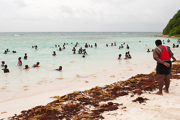 Image showing Children at the beach