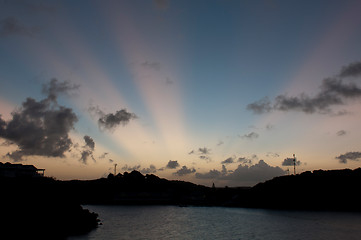 Image showing Sunset rays of light