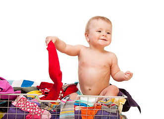 Image showing Baby with clothes