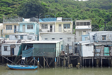 Image showing famous wood house on water