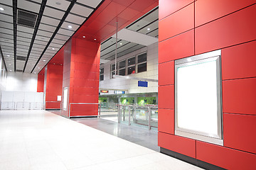 Image showing Large Billboard for advertisement use in a modern building 