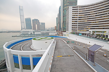 Image showing curve slip road into the car park 