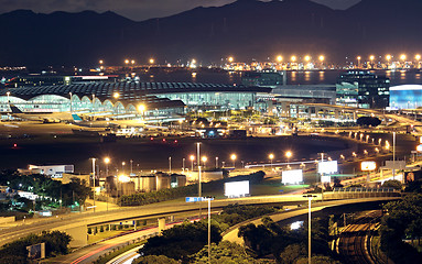 Image showing modern city night airport