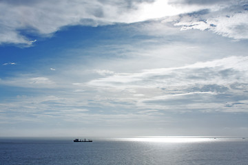 Image showing cargo ship at sea