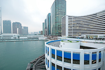 Image showing curve slip road into the car park 