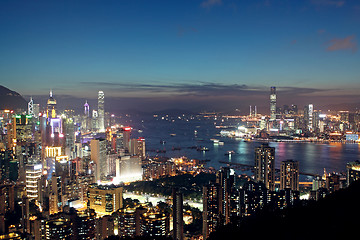 Image showing Sunset in Hong Kong 