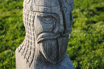 Image showing Wooden viking bust