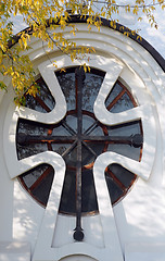 Image showing Church Window in the Fall