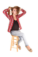 Image showing Pretty girl sitting.