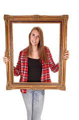 Image showing Girl in picture frame.