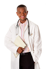 Image showing Happy Doctor physician with notepad