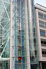 Image showing Glass lift shaft