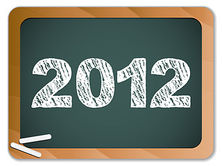 Image showing 2012 New Year written on blackboard with chalk