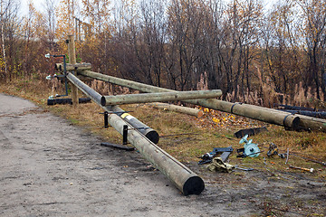 Image showing Reliance power line lying on the ground