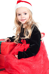 Image showing Baby girl dressed up for Christams