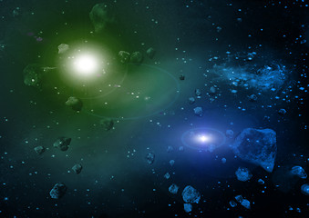 Image showing Stars of a planet and galaxy