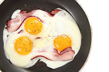 Image showing ham and eggs