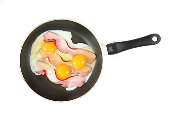 Image showing ham and eggs