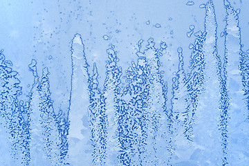 Image showing ice patterns on winter glass