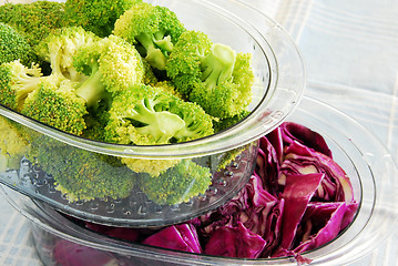 Image showing Colorful vegetables in steamer