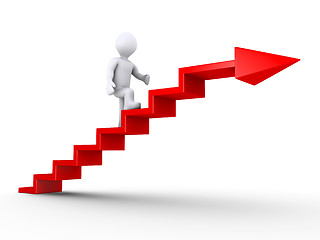 Image showing Climbing stairs of success