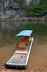 Image showing Bamboo raft in Li River