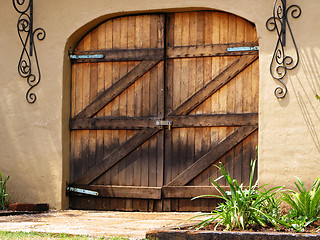 Image showing Large Wooden Barn Doors