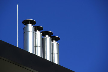 Image showing Pipes and  sky