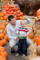 Image showing family at the pumpkin patch