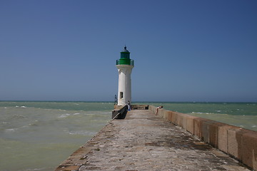 Image showing green lighthouse