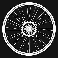 Image showing white Bicycle wheels isolated on black background vector