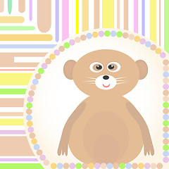 Image showing cute Baby lemur greetings card for scrapbook Vector