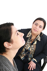 Image showing psychologist or psychiatrist listening to patient 