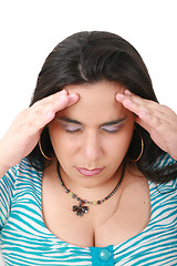 Image showing suffering from pain - young woman with headache 