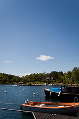 Image showing Small boats in harbour