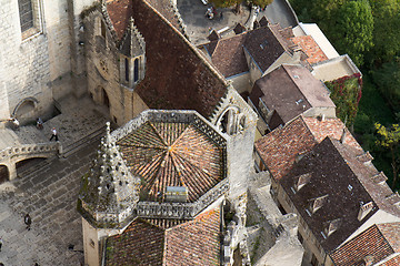 Image showing Roofs of a church and some houses