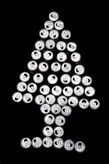 Image showing christmas tree form empty cans