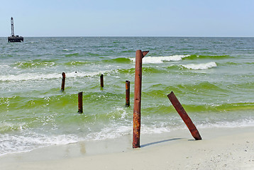 Image showing Remains of the old pier