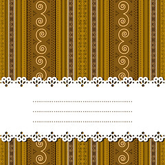 Image showing Sample text ribbon over african design