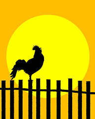 Image showing Rooster on the fence