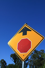 Image showing Stop Ahead Road Sign