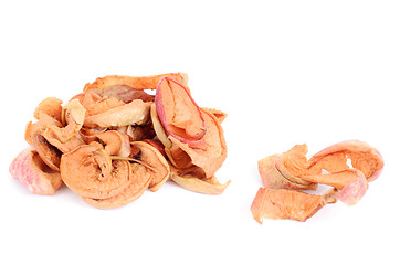Image showing Slices of dried apple isolated on white 