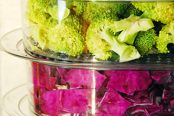 Image showing Colorful vegetables in steamer