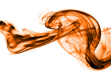 Image showing Orange smoke in white background